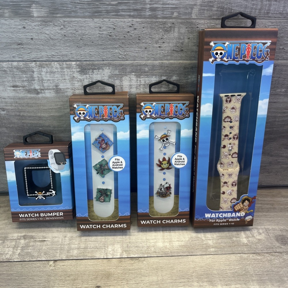 One Piece Anime Apple Watch Band Fits Series 1-10 Band Bumper Charms Lot Of 4